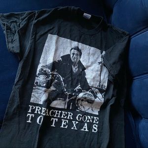 Preacher gone to Texas - quad city hardcore reunion band shirt James Dean